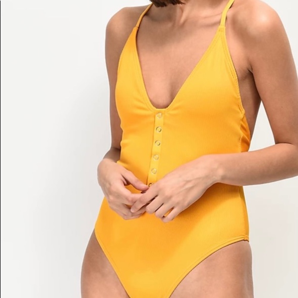 One piece ribbed swim